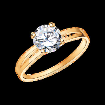 Золотое кольцо, вставка фианит