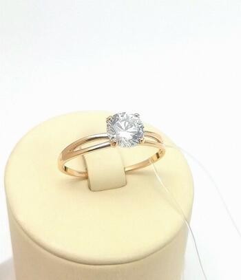 Золотое кольцо, вставка фианит