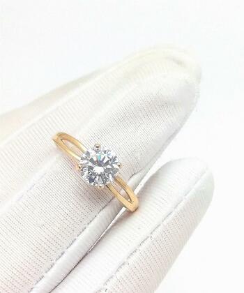 Золотое кольцо, вставка фианит