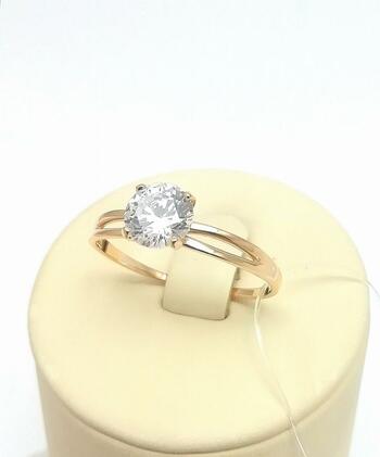 Золотое кольцо, вставка фианит