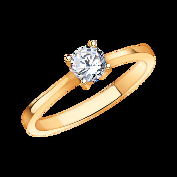 Золотое кольцо, вставка фианит