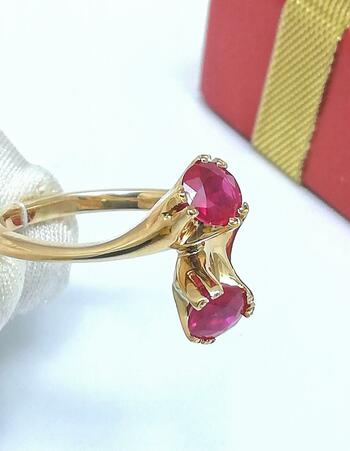 Золотое кольцо, вставка рубин