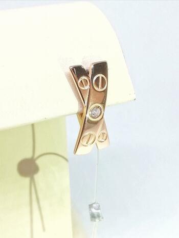 Золотые серьги, вставка фианит