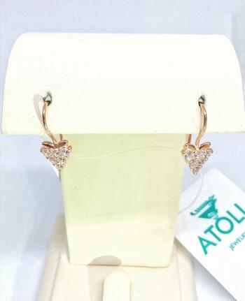 Золотые серьги, вставка фианит