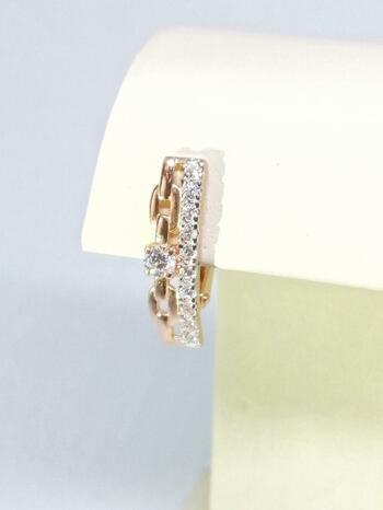 Золотые серьги, вставка фианит