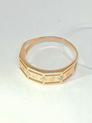 Золотое кольцо, вставка фианит