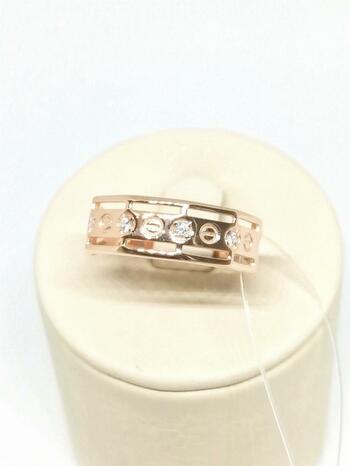 Золотое кольцо, вставка фианит