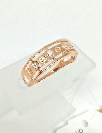 Золотое кольцо, вставка фианит