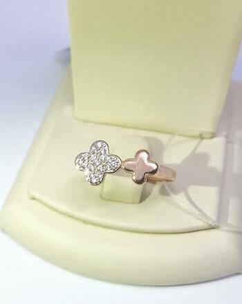 Золотое кольцо, вставка фианит