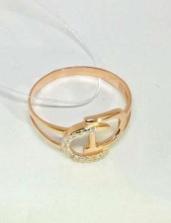 Золотое кольцо, вставка фианит