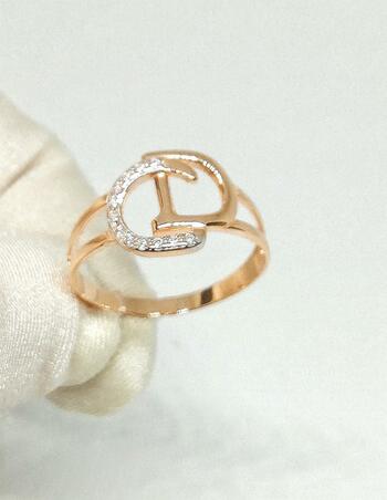 Золотое кольцо, вставка фианит