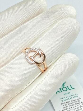 Золотое кольцо, вставка фианит