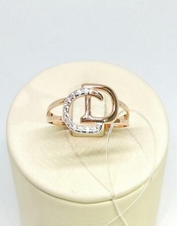 Золотое кольцо, вставка фианит