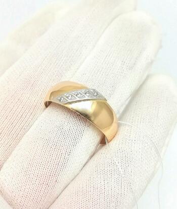 Золотое кольцо, вставка фианит