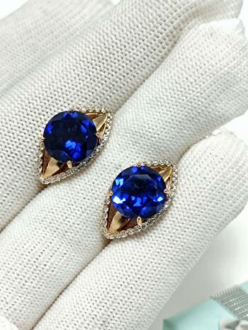 Золотые серьги женские, вставка фианит