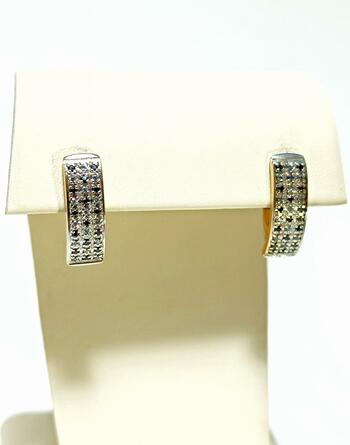 Золотые серьги женские, вставка фианит