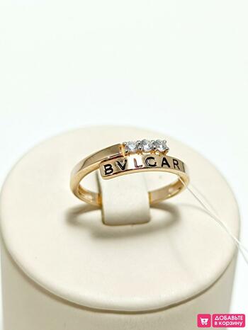 Золотое кольцо женское, вставка фианит