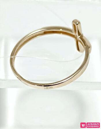 Золотое кольцо женское, вставка фианит