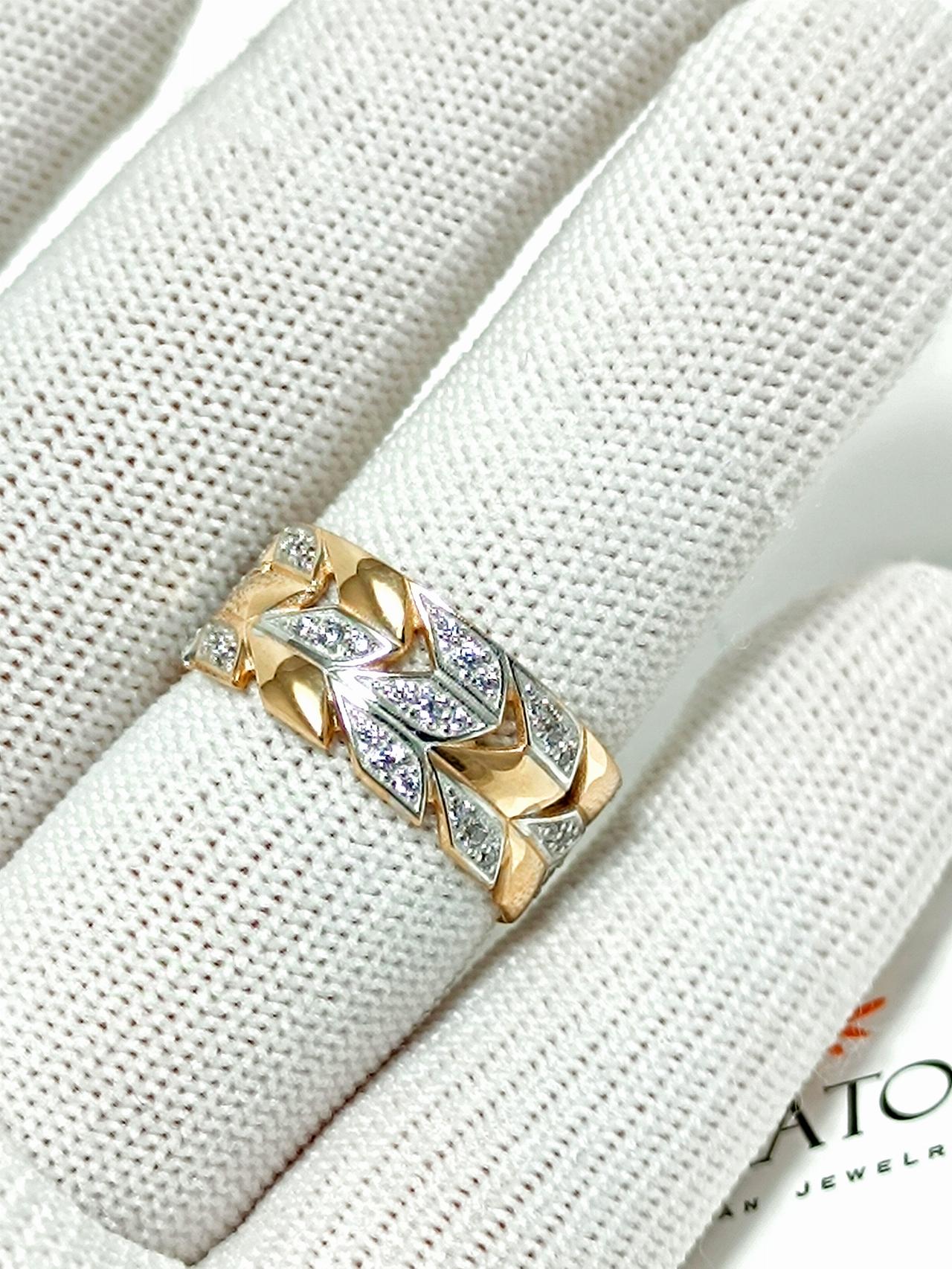 Золотое кольцо женское, вставка фианит