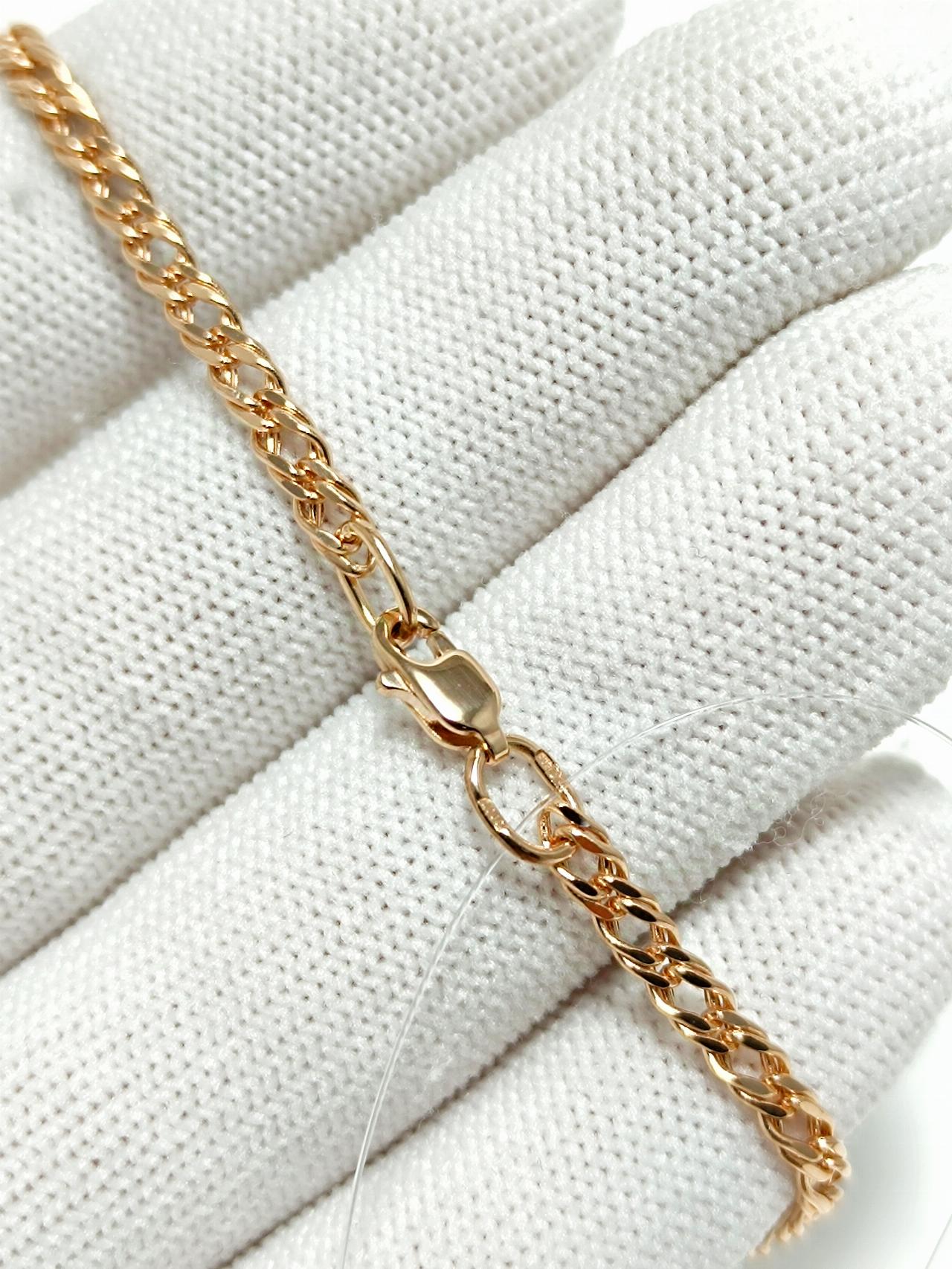 Золотой браслет Двойной ромб