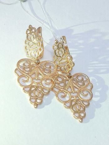 Золотые серьги ажурные