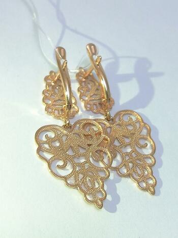 Золотые серьги ажурные