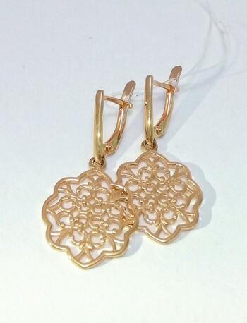 Золотые серьги ажурные