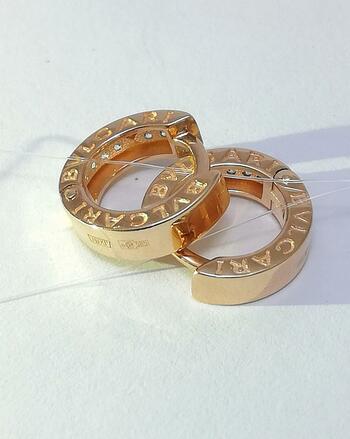 Золотые серьги, вставка фианит