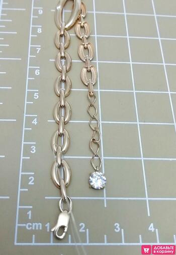 Золотой браслет, вставка фианит