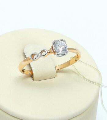 Золотое кольцо, вставка фианит