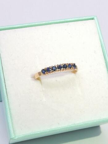 Золотое кольцо дорожка, вставка сапфир