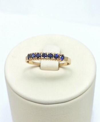 Золотое кольцо дорожка, вставка сапфир