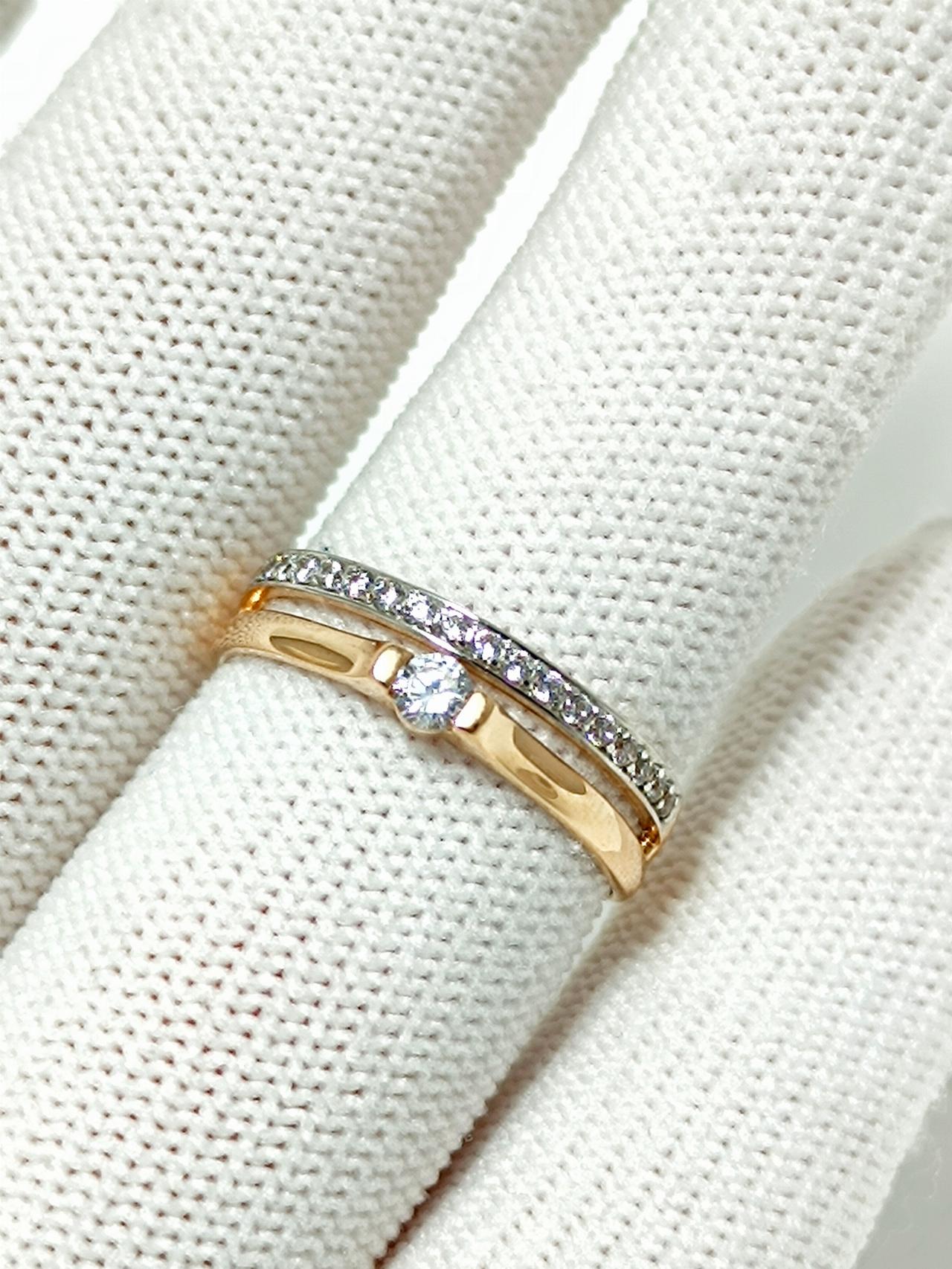 Золотое кольцо дорожка, вставка фианит