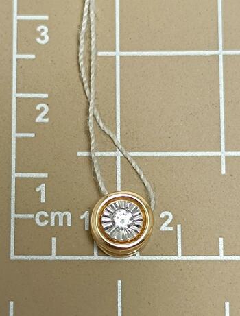 Золотая подвеска бегунок, вставка фианит