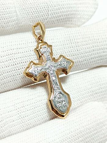 Золотая подвеска православный крест