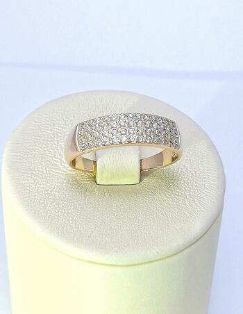 Золотое кольцо, вставка фианит