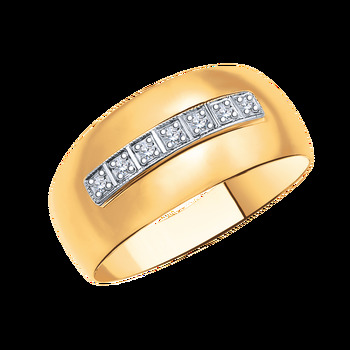 Золотое кольцо, вставка фианит