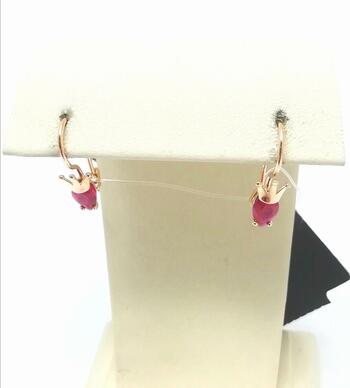 Золотые серьги детские, вставка фианит