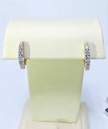 Золотые серьги, вставка фианит