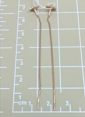 Серьги-продевки, вставка фианит