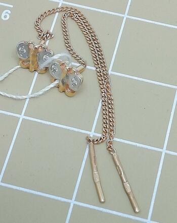 Серьги-продевки, вставка фианит