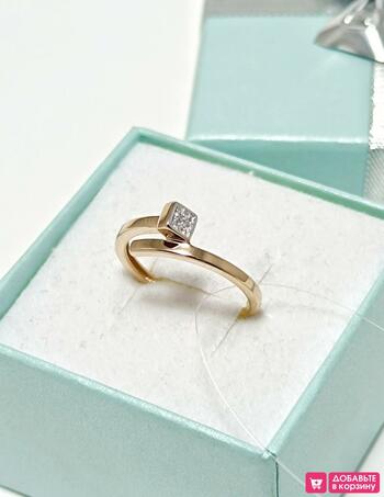 Золотое кольцо гвоздь, вставка фианит