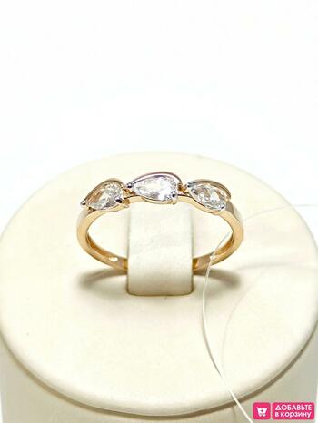 Золотое кольцо, вставка фианит