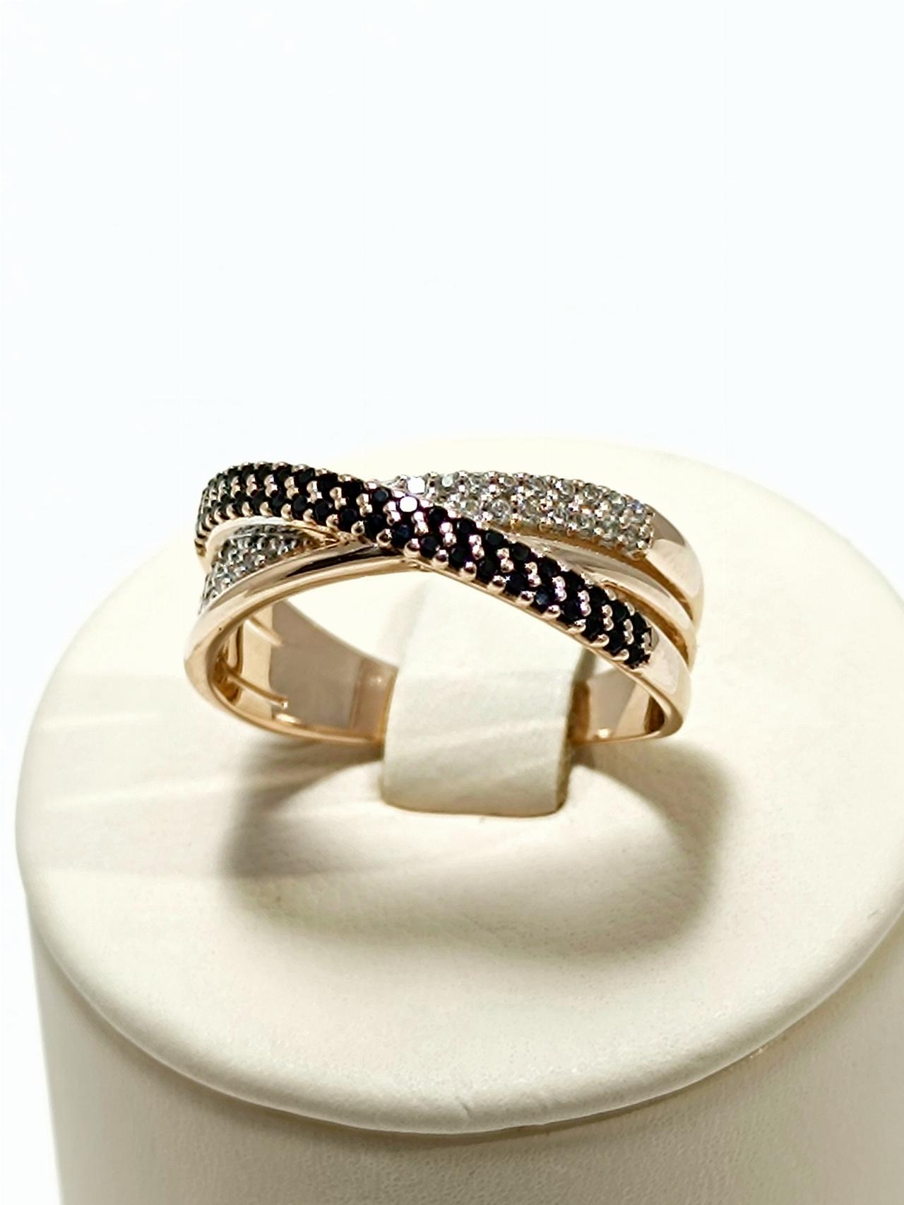 Золотое кольцо женское, вставка фианит