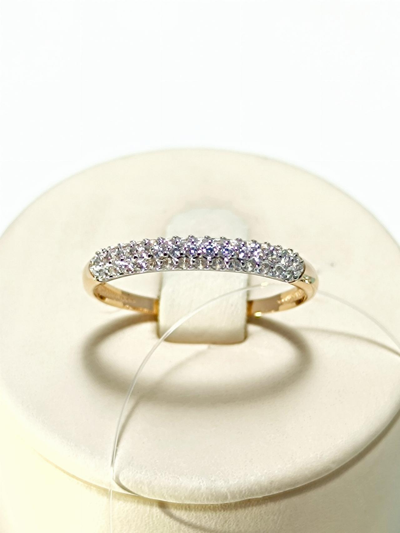 Золотое кольцо женское, вставка фианит