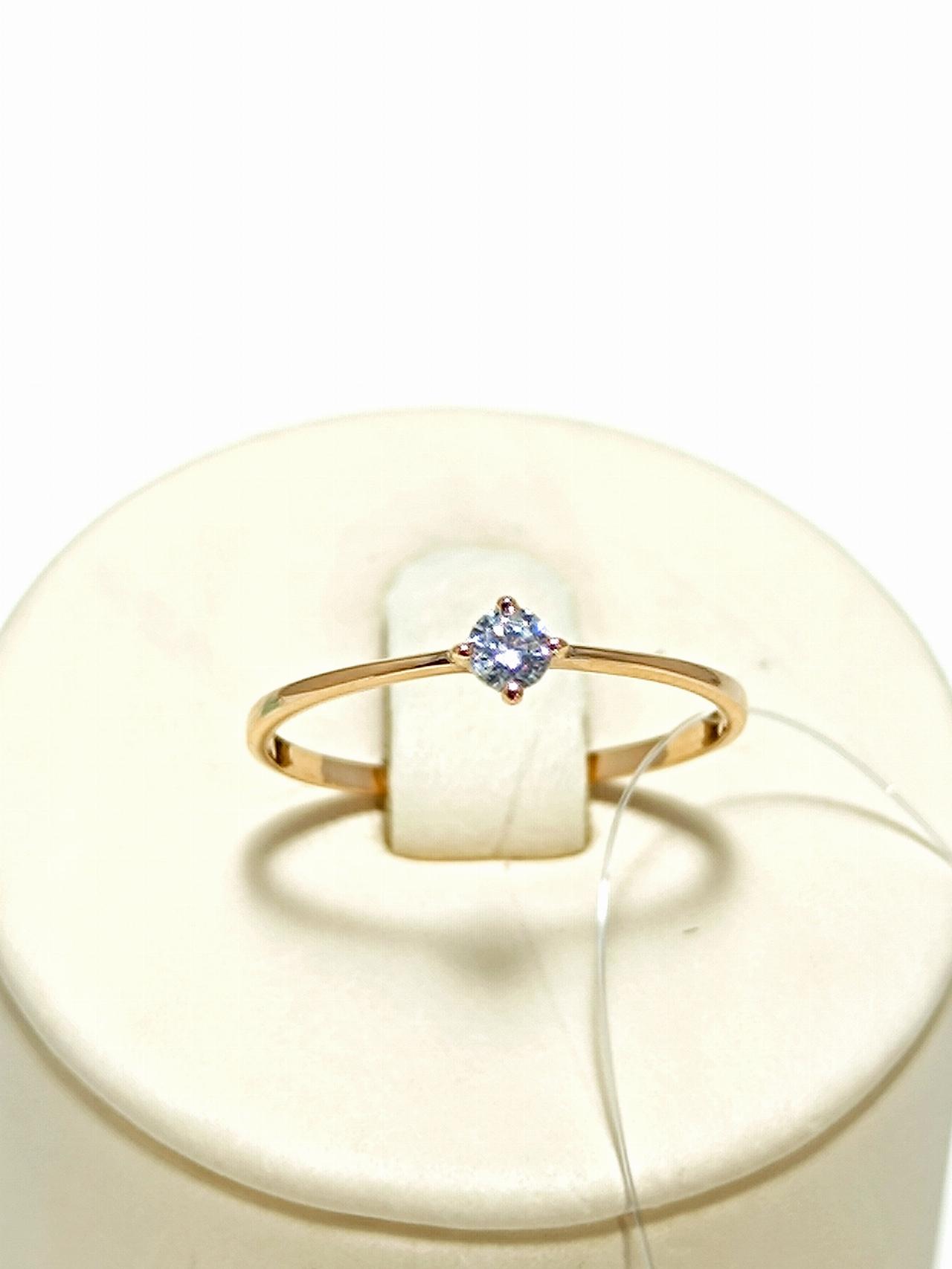 Золотое кольцо женское, вставка фианит