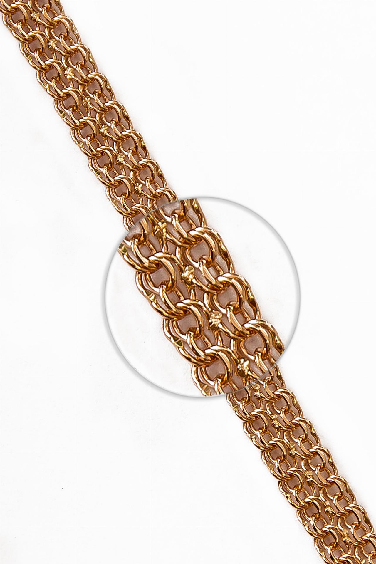 Золотой браслет Двойной бисмарк