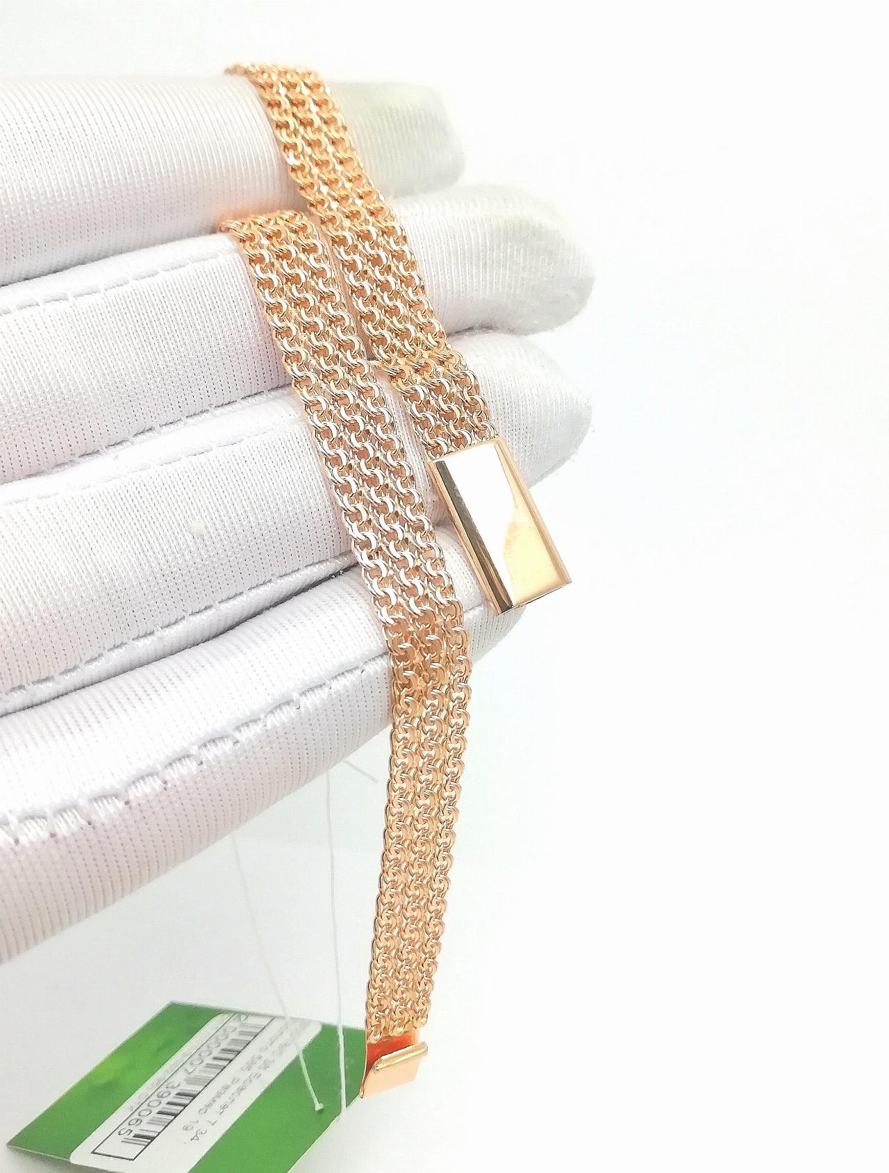 Золотой браслет Тройной бисмарк