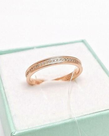 Золотое кольцо дорожка, вставка бриллиант