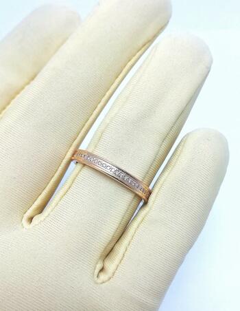 Золотое кольцо дорожка, вставка бриллиант